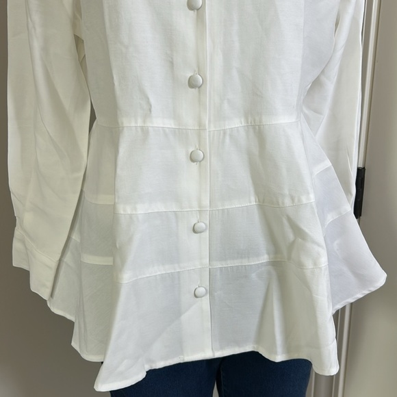 Tuckernuck POMANDER PLACE Ashlen Blouse White Long Sleeve Fit Flare Sz S NEW - Picture 6 of 15